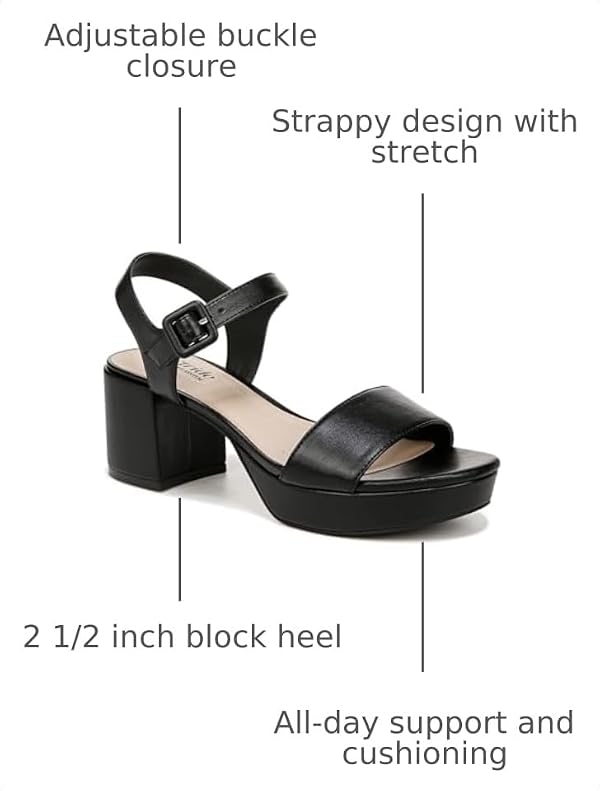 LifeStride Womens Rhythmn Platform Block Heel Sandals Black 11 M by LifeStride - Used condition - Image 3