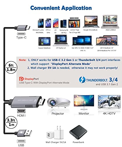 Hdmi Adapter Usb Type C Cable Mhl 4K Hd Video Digital Converter Cord Mirror Charging For Imac Macbook Samsung Laptop Galaxy S21 S20 S10 S9 S8 Note 20 10 Lg G8 G5 Android Phone To Monitor Projector Tv #TOP6