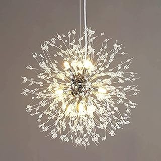 Vikaey Chandeliers Ceiling Light, 8-Light Modern Chorme Fireworks Led Ceiling Lamp, Crystal Chandeliers Light for Bedroom Kitchen Dinning