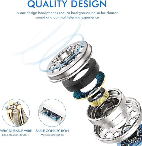 iPhone Kulakiçi Kulaklıklar Kulak İçi Kablolu Kulaklıklar, Dahili Mikrofon ve Ses Kontrolü, Gürültü Önleyici İzolasyon Kulaklıkları iPhone 14/13/12/11 Pro Max/Xs Max/XR/X/7/8 Plus ile Uyumlu - Görsel 3