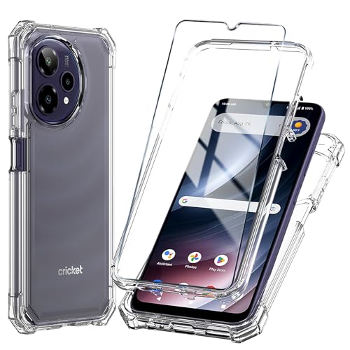Mocotto for Cricket Icon Pro 2026 (PRO Version Only) Phone Case/AT&T Motivate Pro 2 5G Case with Tempered Glass Screen Protector Slim Soft Silicone Full-Body Protective Cover (Clear)