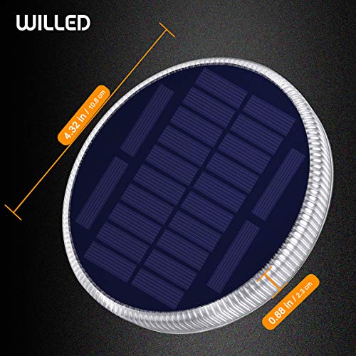 Solar Deck Light, Big Solar Charging Panel, 24 LEDs, Warm White Dock Light for Step, Pathway, Driveway, Garden(4 Pack)