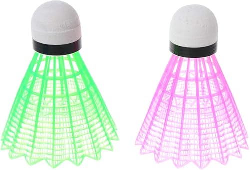 Miniatura 2 de tegongse 4pcs LED bádminton luminoso, noche oscura coloreó espuma de plástico resplandor en los volantes oscuros