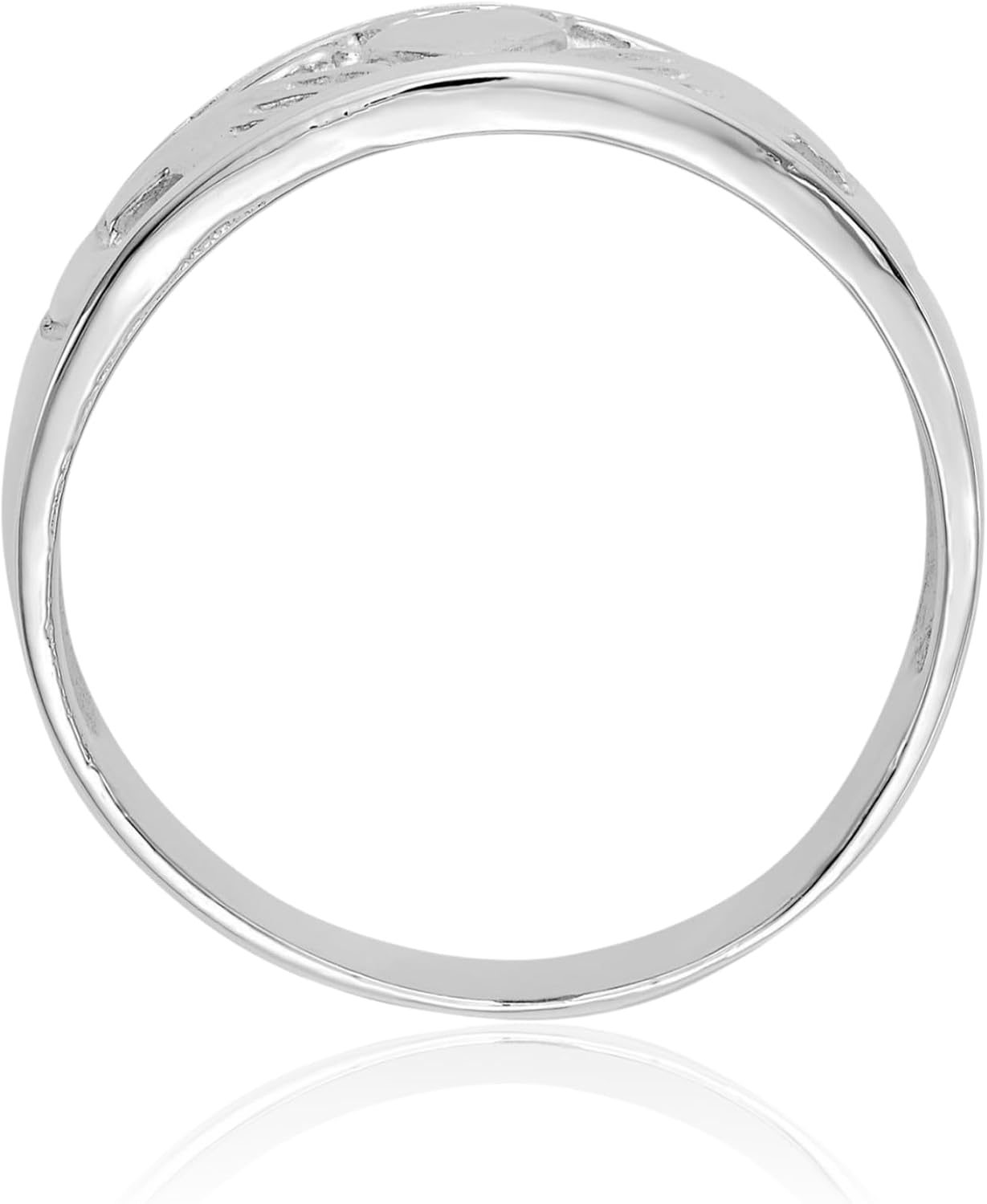 IceCarats 14K Solid White Gold 20mm Extra Wide Heart Celtic Claddagh Band Ring Polished, Satin, Engravable
