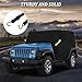 Cab Cover for Jeep Wrangler JK JL 4 Door 2007-2025, Half Car Cover Waterproof with Reflective Strip, All Weather with Wind, Sun, UV and Dust Protection Truck Cover