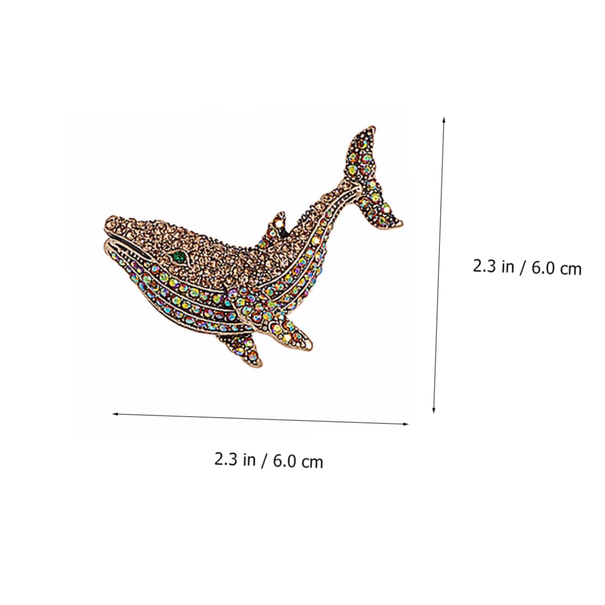 Healvian Wunderschöne Wal Brosche Rhinestone Kragenpin Für Niedliche Dekoration Hochwertigem Legierungsmaterial Mit Funkelnden Strasssteinen