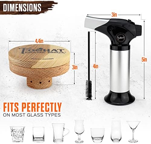 THOUSAND OAKS BARREL Smoking Kit - Bourbon Barrel Oak Fuel Wood Shavings & Smoking Torch & Butane | Infuse s, Whiskey, Cheese & Meats