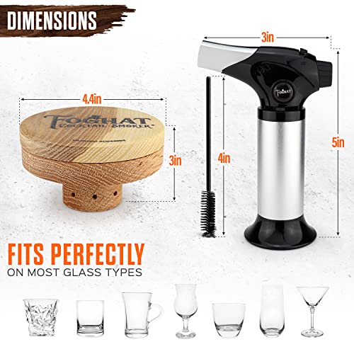 FOGHAT COCKTAIL SMOKER THOUSAND OAKS BARREL Smoking Kit - Bourbon Barrel Oak Fuel Wood Shavings & Smoking Torch & Butane | Infuse s, Whiskey, Cheese & Meats