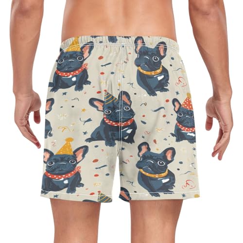 Bulldog Confetti Men's Swim Trunks with Liner Quick Dry Beach Shorts Swimwear Bathing Suit S-XXL2