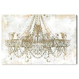 The Oliver Gal Artist Co. Fashion and Glam Modern Canvas Art - Gold Diamonds, Wall Art for Living Room, Bedroom, and Bathroom, 36 in x 24, White and Gold Home Decor