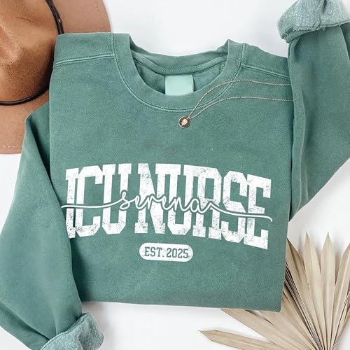 Personalized Nurse and Healthcare Professional Sweatshirt, Custom Workwear Gift for Registered Nurse3