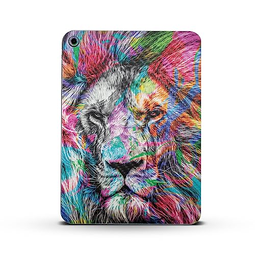 Image of MightySkins Carbon Fiber Skin Compatible with Apple iPad 10.9 inch 10th Gen (2022) Full Wrap Kit - Neon Lion | Protective, Durable Textured Carbon Fiber Finish | Easy to Apply | Made in The USA