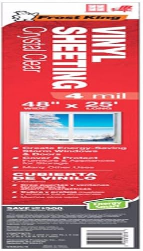 Miniatura 2 de Frost King, V36254, láminas de vinilo transparente para vidrio de 36 pulgadas x 25 pies por 4 mil, V48254A
