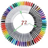 SELEAD 72 Fabric Markers Permanent for Clothes - Colored Fine & Brush & Chisel Tips Non Toxic Art Drawing Marker Pens Set for T-Shirts, Bags, Textile, Canvas