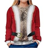 Winter Fall Ugly Christmas Sweaters for Women Funny Graphic Hairy Chest Strong Man Sweatshirts...