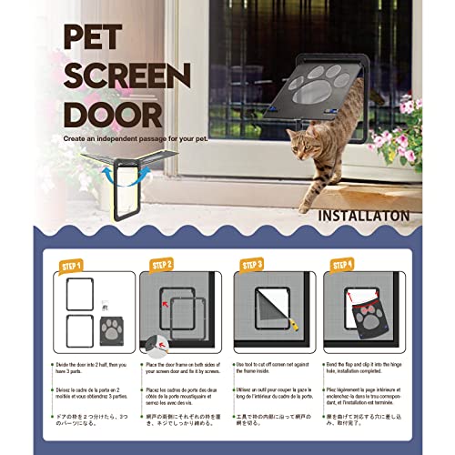 NAMSAN Cat Door for Sliding Door Window, Inside Opening 8 x 10 inches