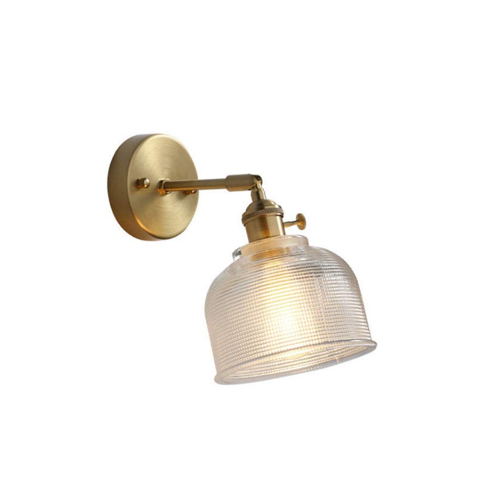 ZTCHSENZT Wall Sconces, Nordic Copper Wall Light, Postmodern Minimalist Bedside Lamp European Corridor Aisle Wall Sconce, Creative Personality Art Bedroom Glass Wall Lamp Home Dec,B