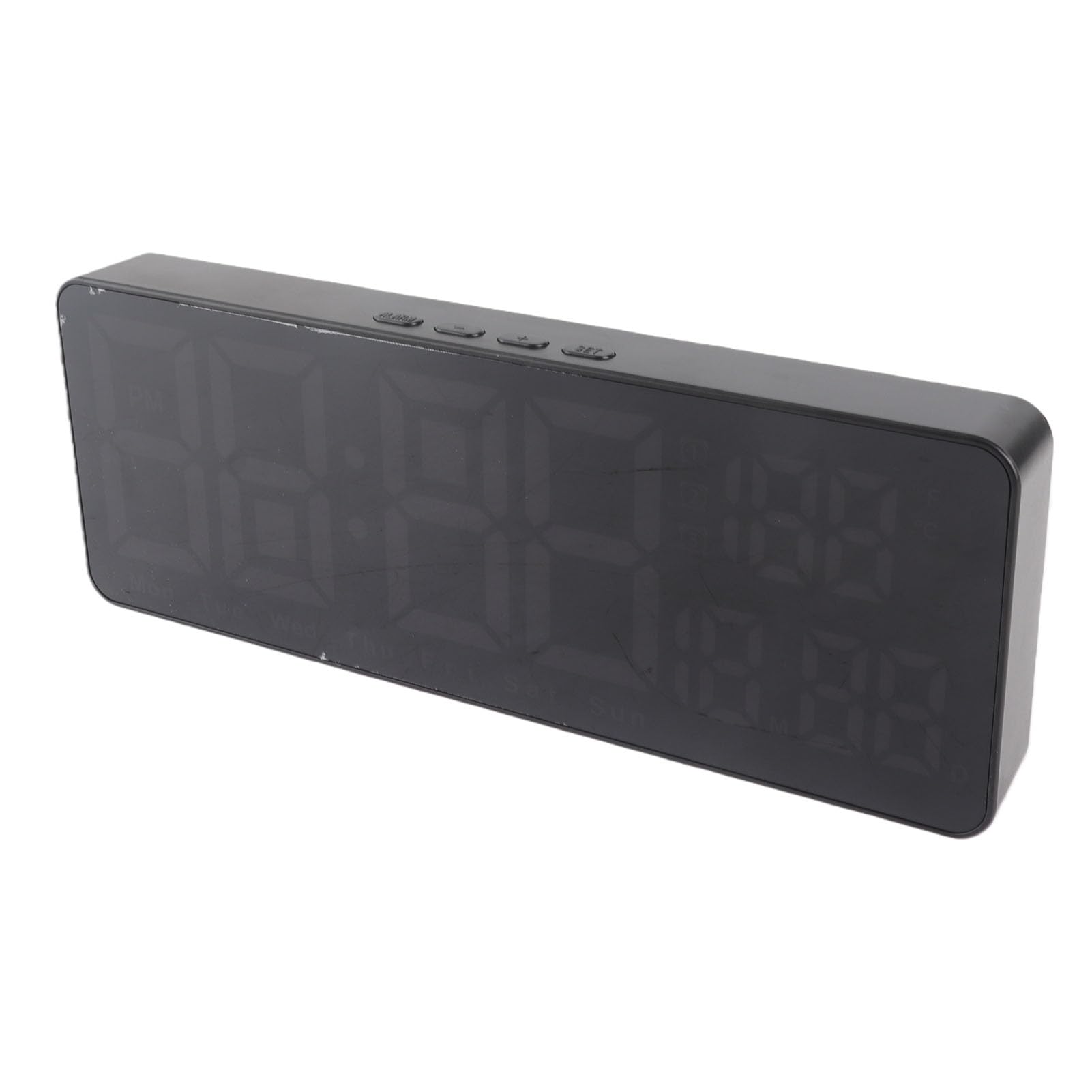 Alarme d'horloge numérique LED en ABS avec luminosité réglable pour table de chevet