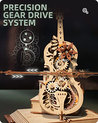 Rokr 3D Wooden Puzzles For Adults,Wooden Music Box Kits-Cello Wood Model Kits For Adults To Build,Stem Projects For Kids Ages 12-16,Birthday Gifts Hobbies For Women Men #TOP21