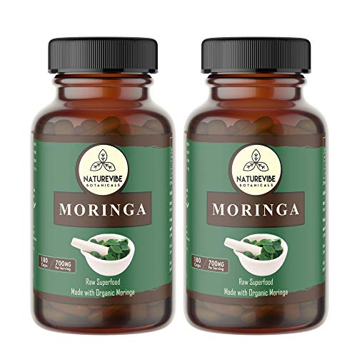 360 Capsules Organic Moringa Oleifera, Ultra-Premium –100% Organic Moringa Leaf Powder, 700mg Per