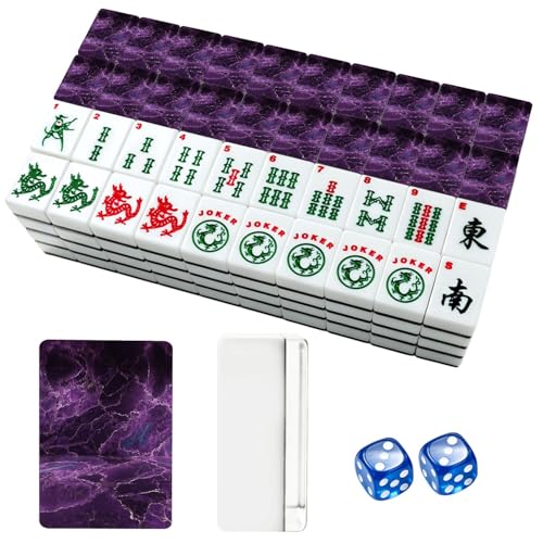 Juego de Mahjong Americano con 166 fichas acrílicas miniatura 1
