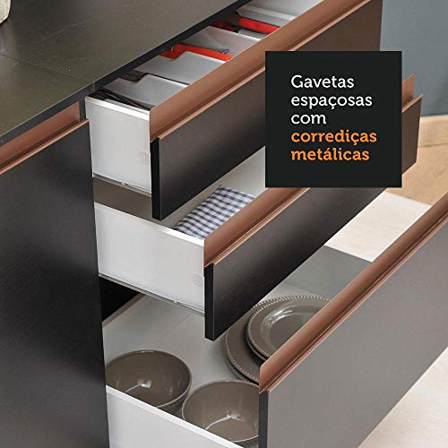 Cozinha Compacta Madesa Reims com Balcão - 5 Portas 3 Gavetas