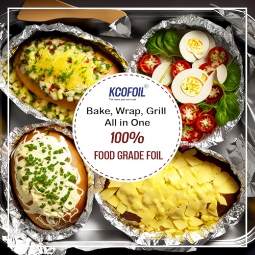 Image of Aluminium Foil Roll -1Kg | ISI Certified | 18 Micron Thickness Food-Grade Silver Foil Paper for Lunch & Tiffin | Multipurpose Kitchen Wrap for Cooking, Baking, Grilling & Food Storage | Pack of-4