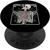 Vista 7 de Carta del tarot, esqueleto nu gótico, oculto, bruja, satanismo, PopSockets MagSafe PopGrip para iPhone