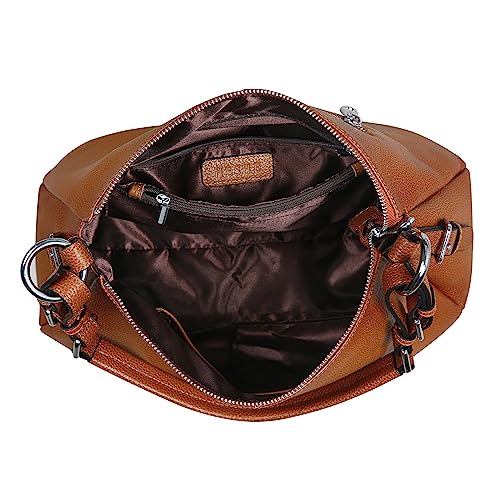 Image of HESHE Leather Purses and Handbags Hobo Shoulder Bags Tote Bag Crossbody Purse Ladies Designer Satchel Bags