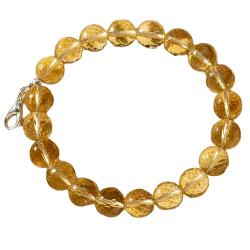 Bracelet citrine naturelle jaune LKBEADS 19cm bijou fait main pierre facettée 10x6mm