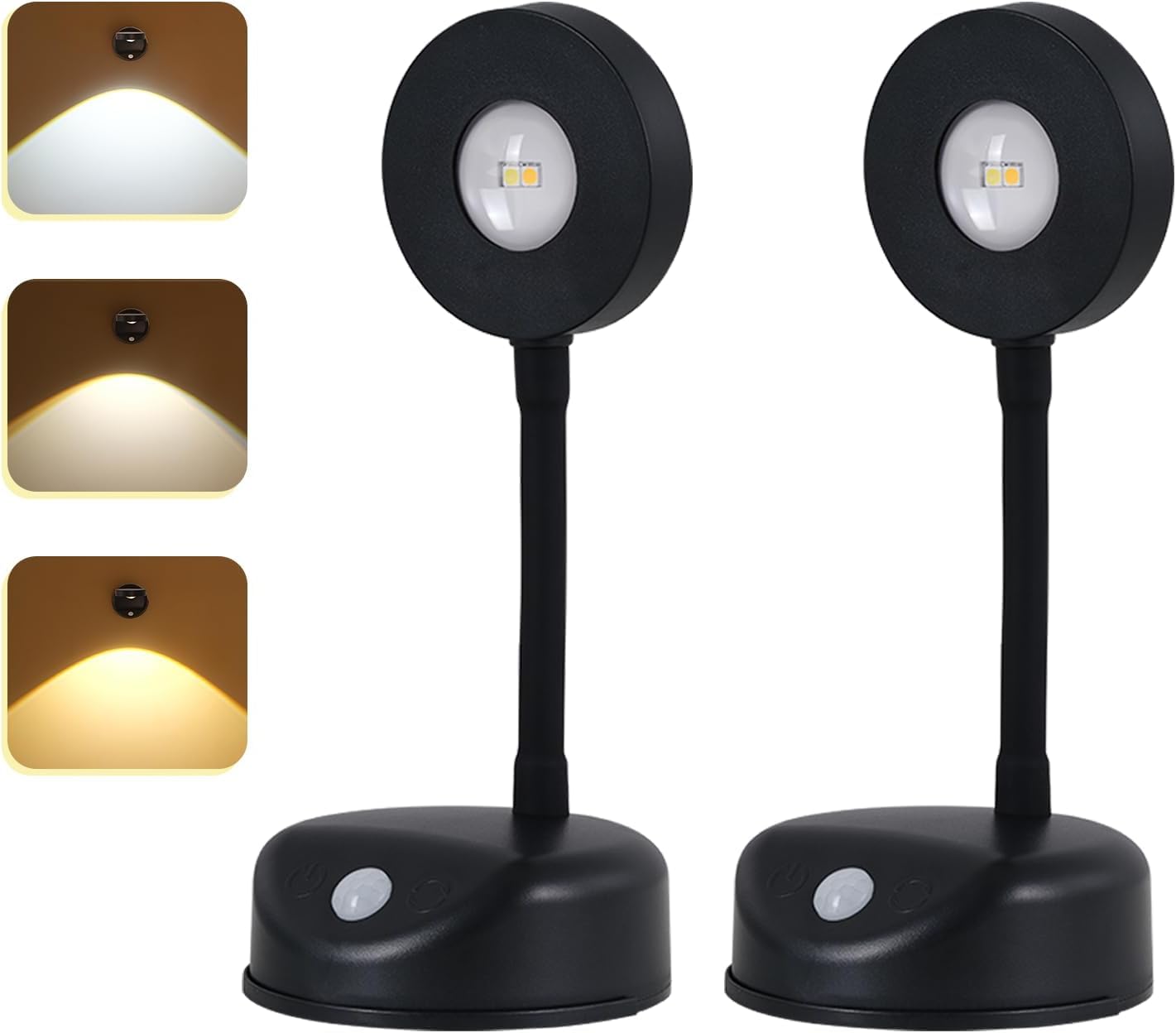 L&M LUJOMTL Wireless Picture Light Battery Operated, 1200mAH Rechargeable Painting Light with Motion Sensor and Rotatable Light Tube(Black)