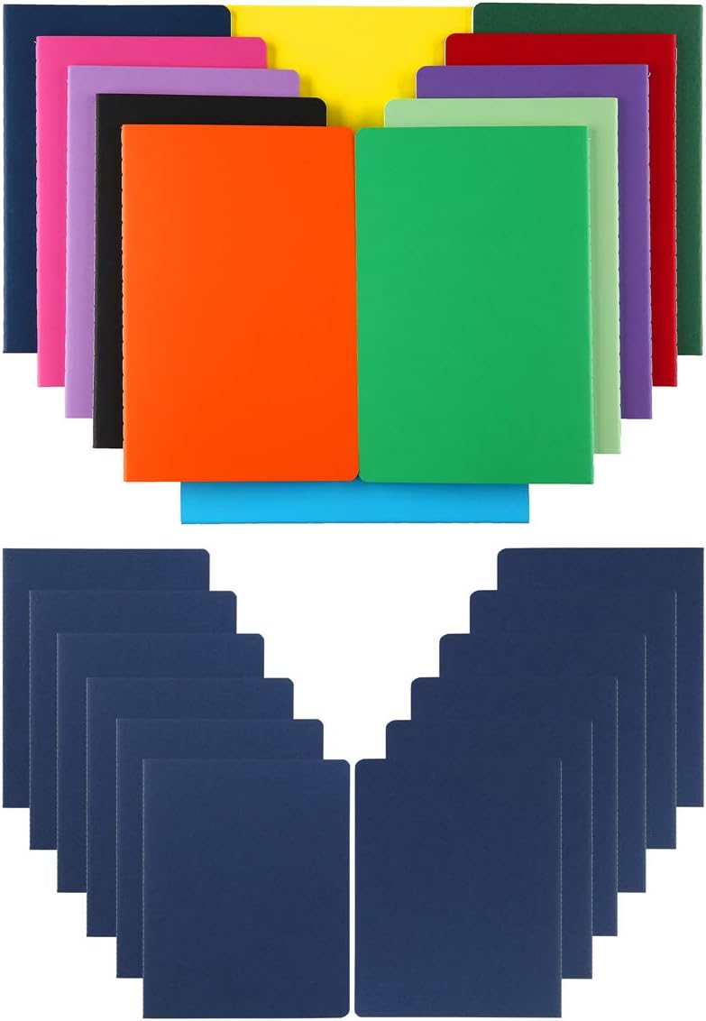 24 Pack 5.5x8.3 inch A5 Line College Ruled Notebook Journals