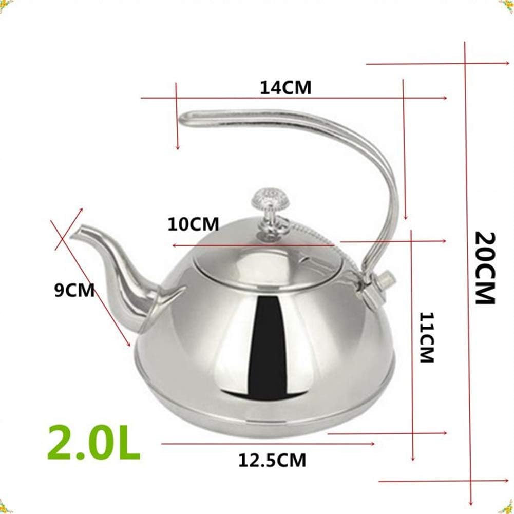 Tea kettle, 2L Camping Pot with Handle for Stovetops Coffee Hiking Water Gold(Black)