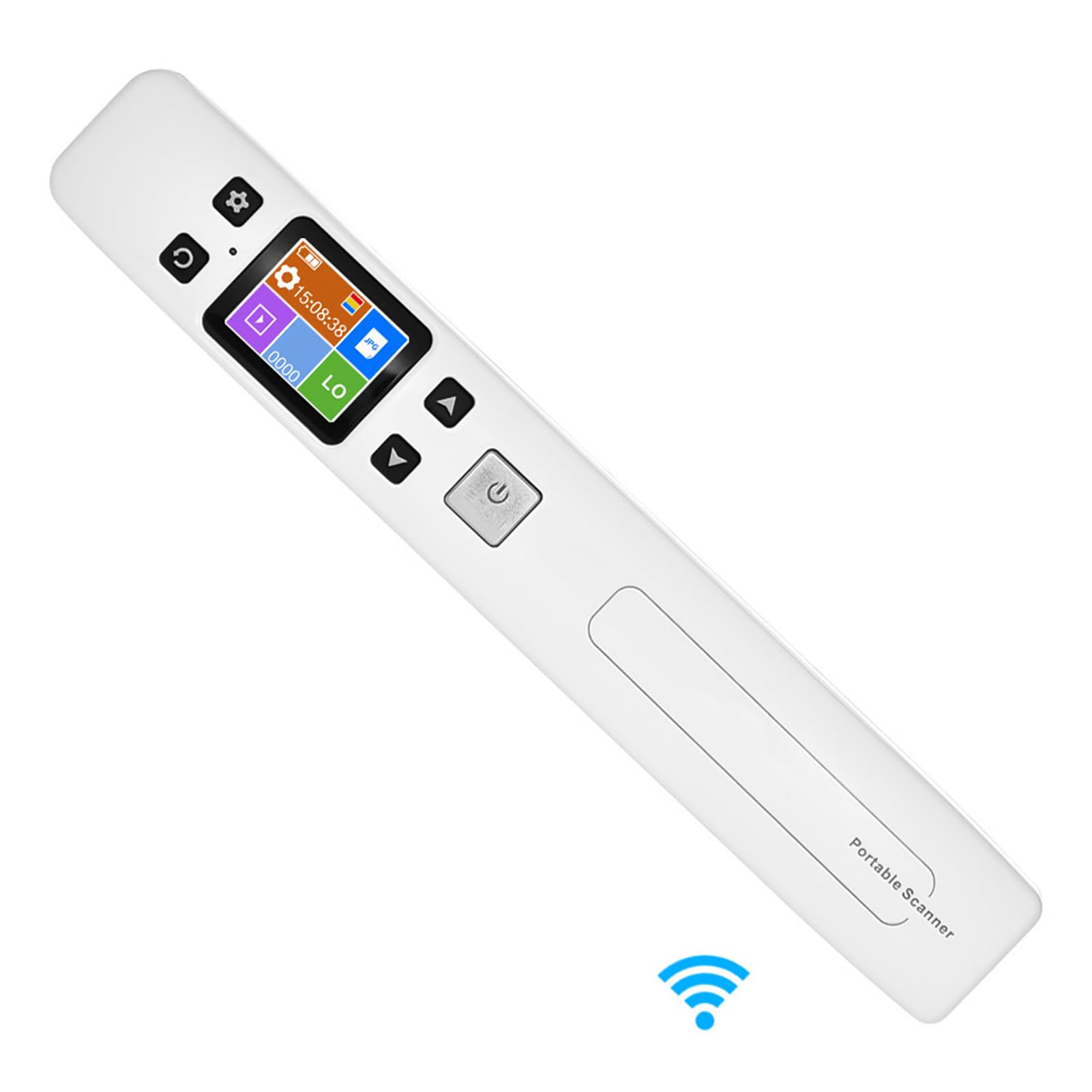 Scanner per Documenti Scanner Portatile a Bacchetta 1050 DPI WiFi JPEG PDF Display LCD Batteria Ricaricabile Supporto Scheda TF Doppio Rullo Margine per Documenti Ricevute (Funzione Wi-Fi)