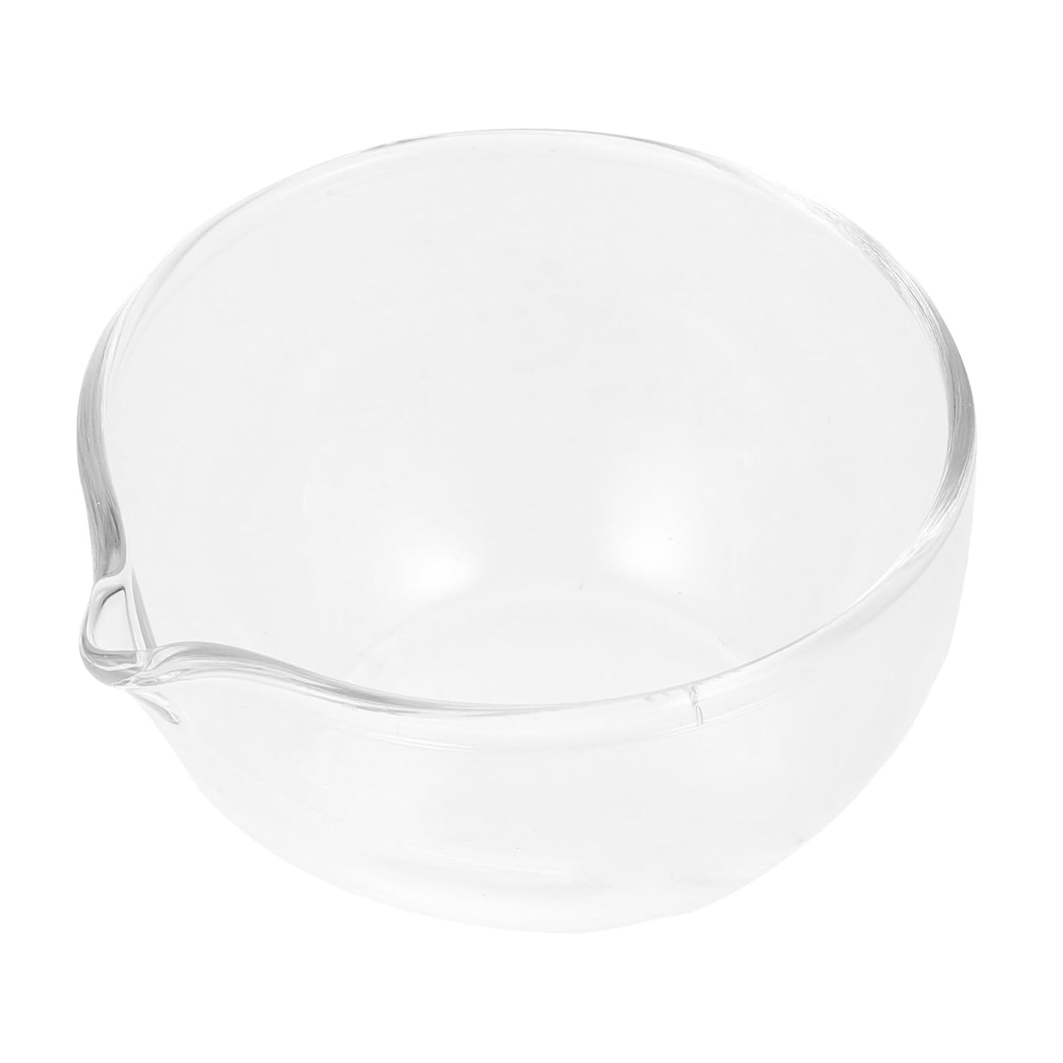 Glass Evaporating Dish with Pouring Spout Flat Bottom Evaporating Basin for Liquid Evaporation Solution Concentration Measuring and Mixing 2.48 X 2.48 X 1.18 in Lab and Home Use
