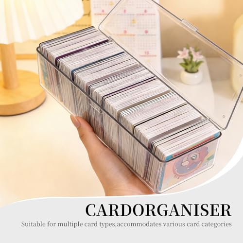 2 Stück Karteikarten Box mit 500 Karteikarten A8, Karteikasten mit Abnehmbaren Trennbretter, Karteikartenbox Fasst 700 Karten, Kartenbox ​Vokabelbox für Karten Sammeln, Visitenkarten, Lernkarte