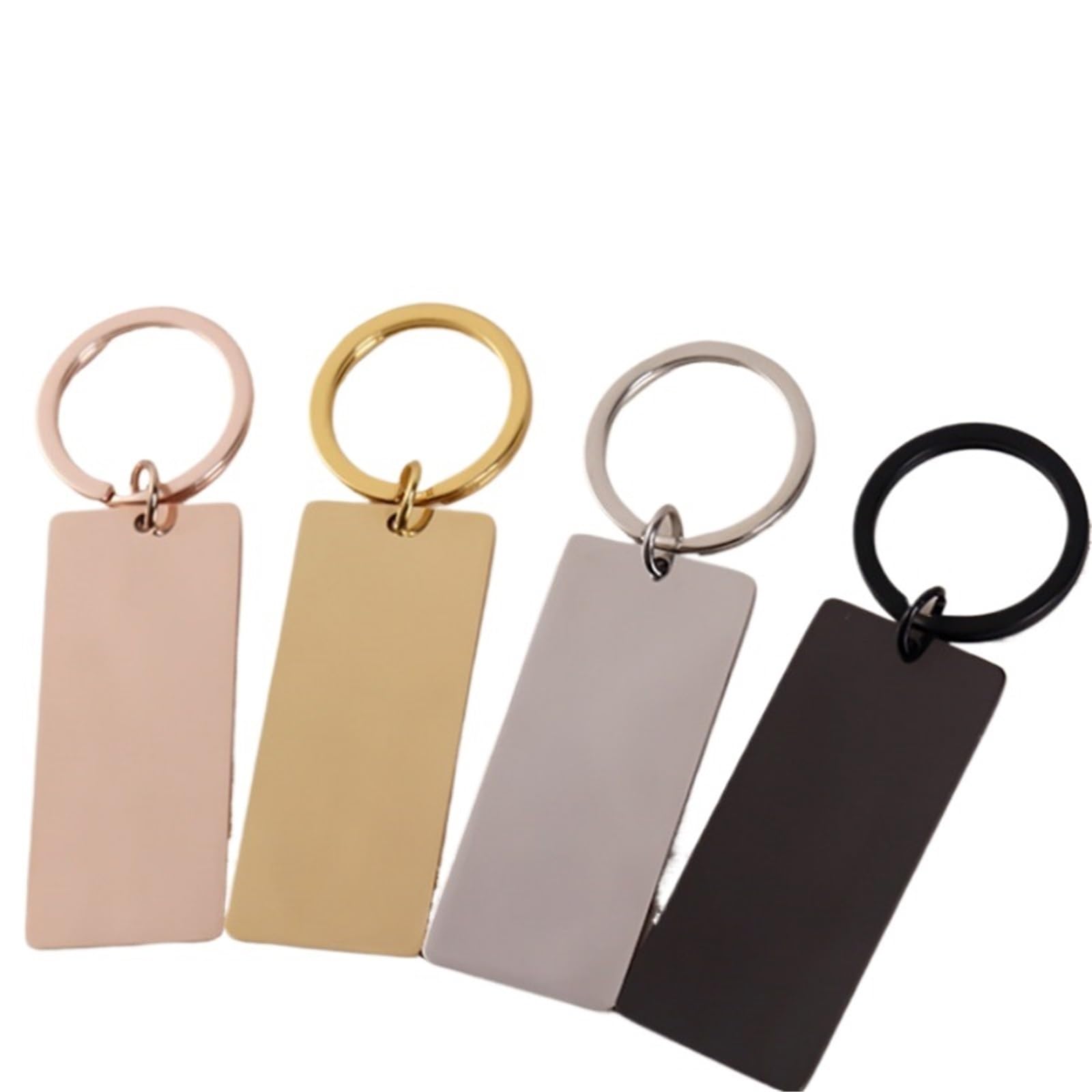 10 llaveros rectangulares de acero inoxidable pulido con espejo for personalizar tu nombre coche Para Hombres