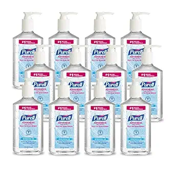 PURELL Advanced Hand Sanitizer Refreshing Gel, Clean Scent, 12 fl oz Pump Bottle (Pack of 12) - 3659-12