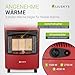 Juskys® Keramik Gasheizung GS42US in Rot - 4200 W mit Druckregler & Schlauch - Mobil, effizient & energiesparend - Gasheizer Gasheizofen Gasheizgerät