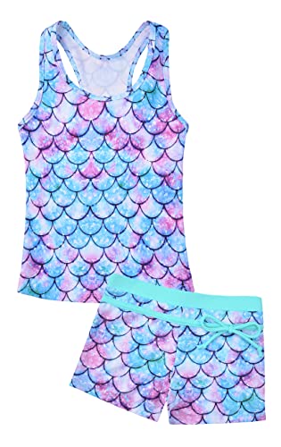 Image of Uhnice Girls Swimsuit Two Piece Tankini Swimwear with Boyshort