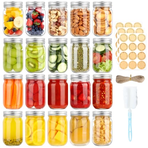 20 Pack 12 oz Regular Mouth Mason Jars