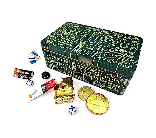 TINIT Stuff Tin - Man Tin Miscellaneous Storage Box (Navy/Orange), 21 x 13 x 7.5 centimeters - Image 4
