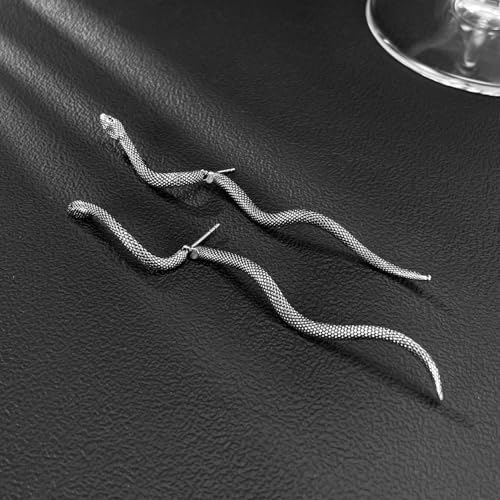 Women's Stainless Steel Serpentine Wrapped Earrings, Personalized, Fashionable and Eye catching, Versatile for Party and Daily Use2