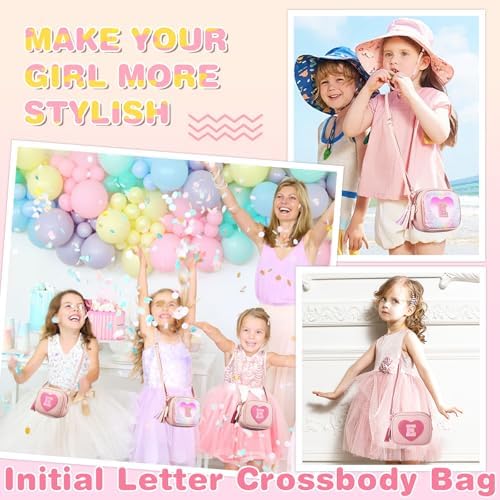 Birthday Gifts for 2 3 4 5 6 7 8 9 10 Year Old Girl,Cute Little Girl Purse Toddler Purse for Kids Wallet,Small Initial Shoulder Crossbody Bag,Personalized Christmas Gift for Daughter Baby(Pink,E) - View 4