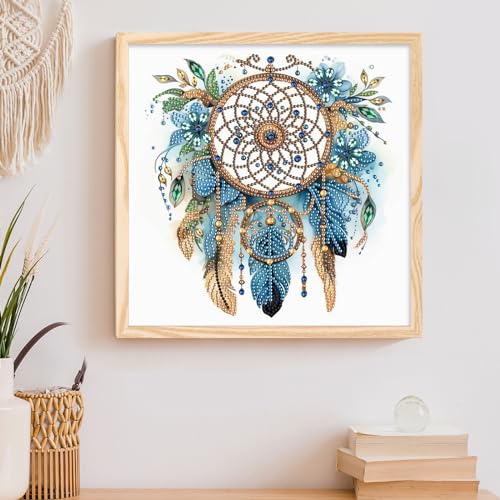 Image of AiYuanzsh Dream Catcher DIY 5D Special Shape Diamond Art Kits for Adults | Crystal Rhinestones Diamond Painting, For Adults & Beginners, Home Wall Decoration Gift, 12x12inch