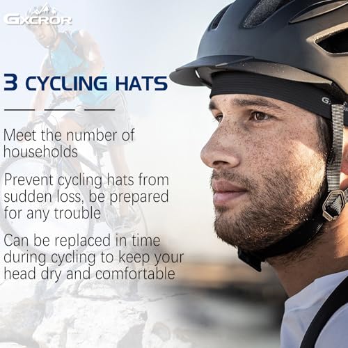 Image of GXCROR 3 Pack Cooling Skull Cap with Sweat-Wicking & Anti-Odor Technology Quick-Dry Helmet Liner for Cycling Motorcycle