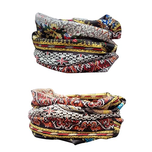 3 - Piece Set of Comfortable, Warm, Vintage Ethnic - Style Fashionable Elastic Large - Size Hat, Free size2