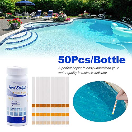Decdeal tiras de teste de piscina e spa, tiras de teste de química para piscina e spa para banheiras