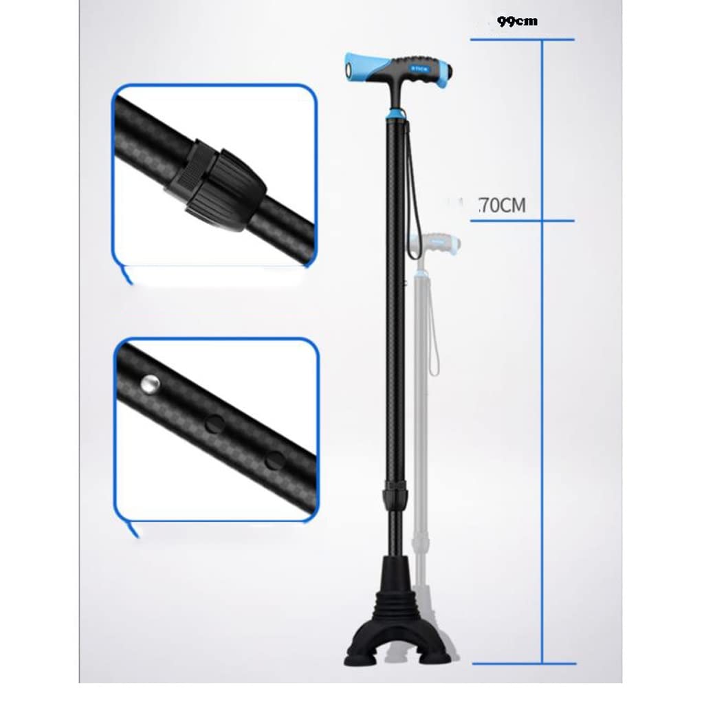 GCX- Muletas for Ancianos Bastón Ligero Antideslizante de Cuatro Patas con Cabeza de Goma Ayuda telescópica for Caminar for Ancianos con bastón de Cuatro Patas Firma