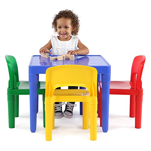 Humble-Crew-Blue-Primary-Kids-Lightweight-Plastic-Table-4-Chairs-Set-Square Humble Crew Blue Primary Kids Lightweight Plastic Table 4 Chairs Set Square